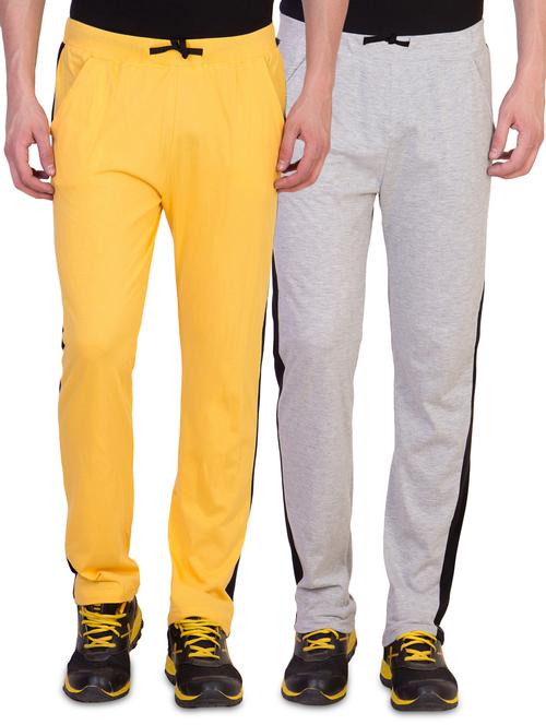 yellow and grey side striped full length track pants (set of 2) - 16791766 - Very Small Image - 1