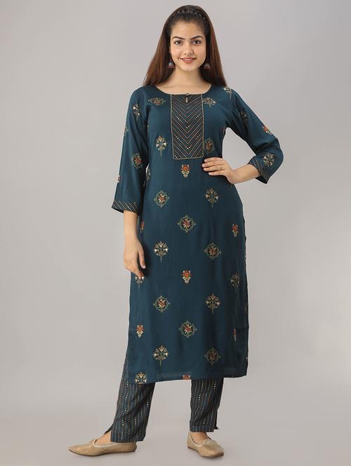 printed kurta pant set - 16792135 - Very Small Image - 1
