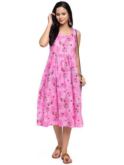 floral flared ethnic dress - 16792139 - Very Small Image - 1