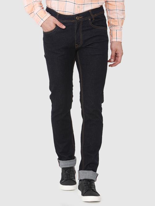 navy blue plain denim jeans - 16792168 - Very Small Image - 1