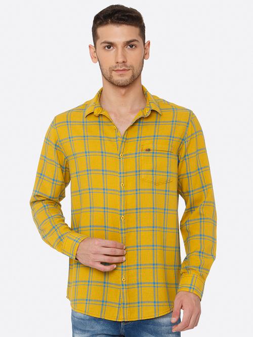 yellow checkered casual shirt - 16792230 - Very Small Image - 1