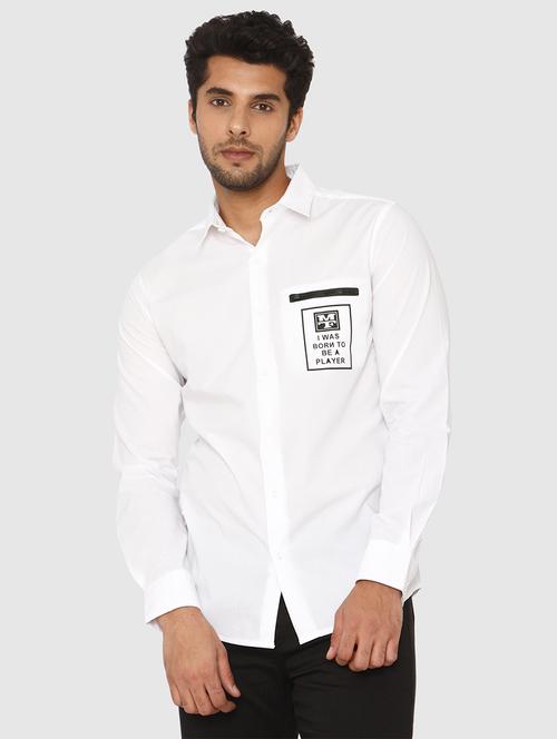 white solid casual shirt - 16792236 - Very Small Image - 1