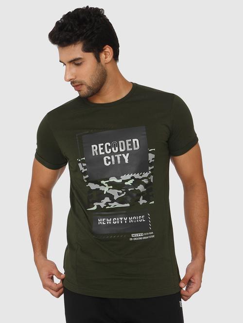green chest print t-shirt - 16792301 - Very Small Image - 1