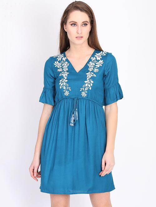 drawstring waist a-line dress - 16792467 - Very Small Image - 1