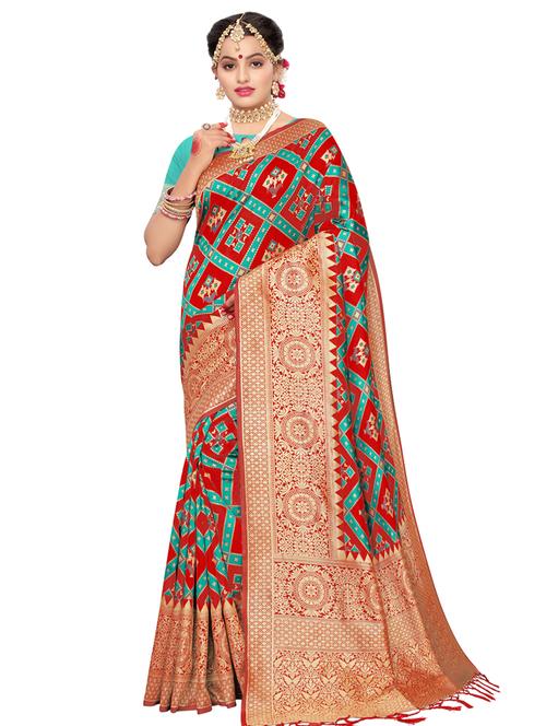 self design kanjivaram saree with blouse - 16792805 - Very Small Image - 1