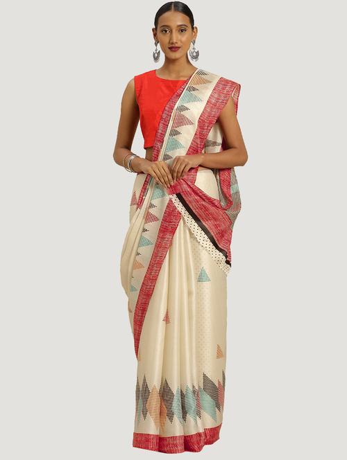 self design tussar saree with blouse - 16792922 - Very Small Image - 1