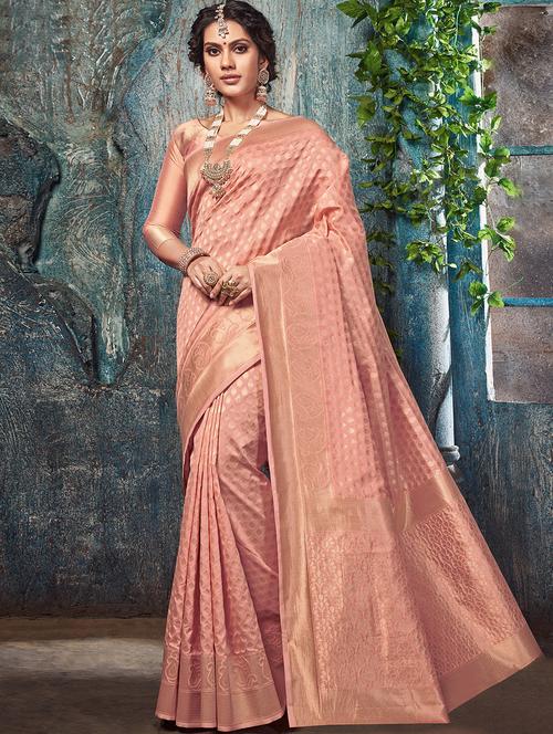 self design kanjivaram saree with blouse - 16793088 - Very Small Image - 1