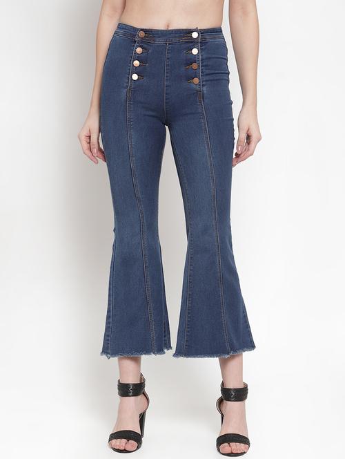 frayed hem high rise jeans - 16793232 - Very Small Image - 1