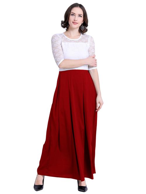 color block round neck a-line dress - 16793445 - Very Small Image - 1
