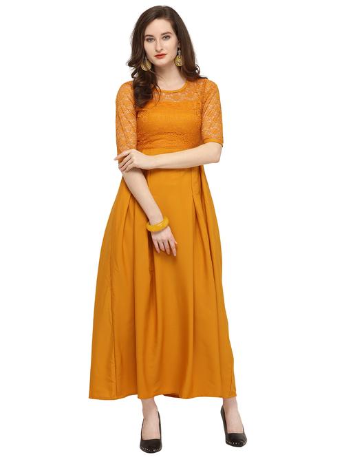 round neck floral laced maxi dress - 16793451 - Very Small Image - 1