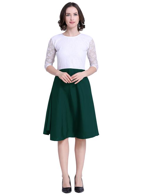 color block round neck a-line dress - 16793466 - Very Small Image - 1