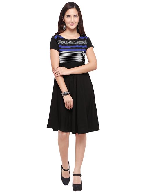 round neck fit & flare dress - 16793492 - Very Small Image - 1