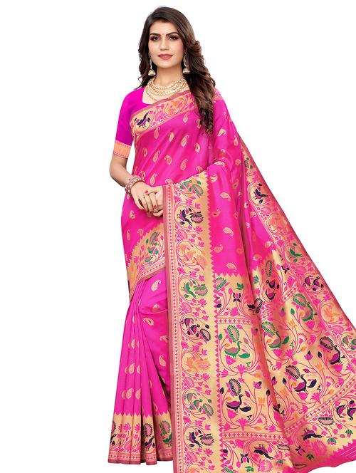 paisley woven saree with blouse - 16793986 - Very Small Image - 1