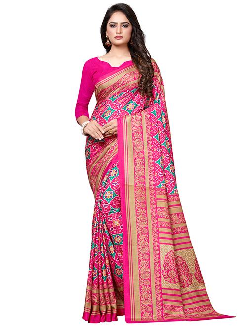 printed patola saree with blouse - 16794010 - Very Small Image - 1