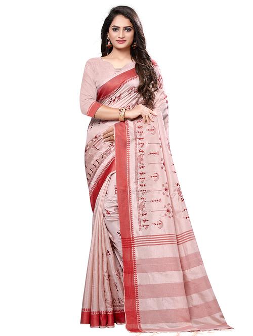 embroidered bordered saree with blouse - 16794034 - Very Small Image - 1