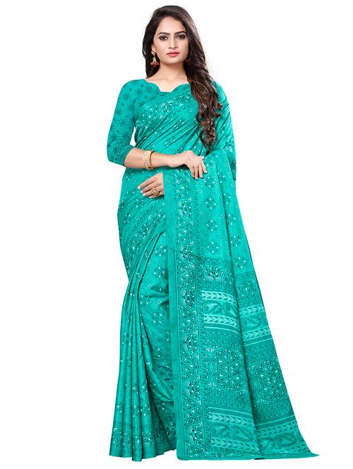 floral printed saree with blouse - 16794043 - Very Small Image - 1
