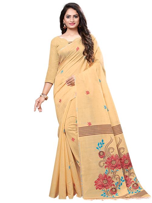 floral printed saree with blouse - 16794059 - Very Small Image - 1