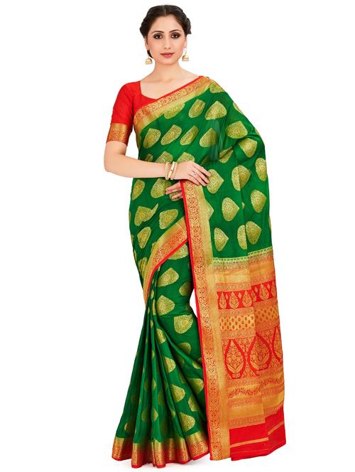 self design mysore silk saree with blouse - 16794287 - Very Small Image - 1