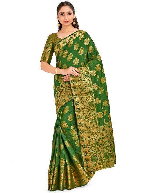 conversational kanjivaram saree with blouse - 16794303 - Very Small Image - 1