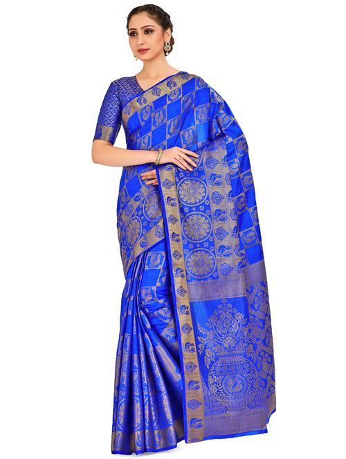 conversational kanjivaram saree with blouse - 16794320 - Very Small Image - 1