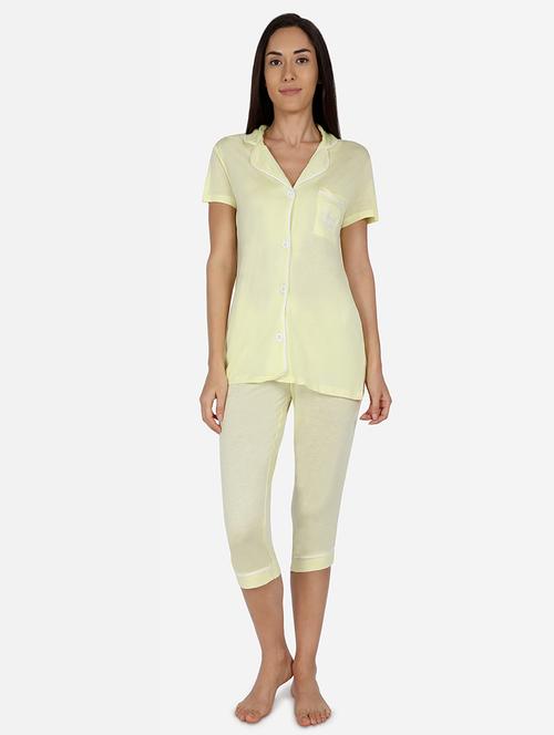 contrast pipe detail nightwear set - 16794331 - Very Small Image - 1
