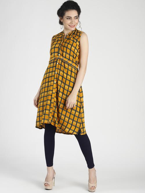 check print a-line kurta - 16794454 - Very Small Image - 1