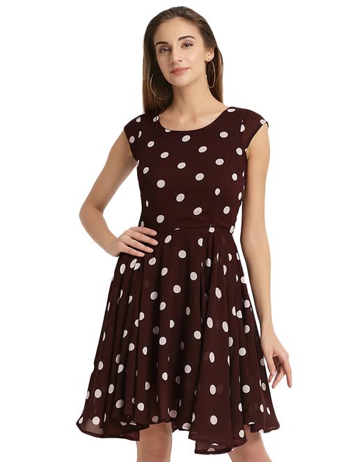 round neck polka dots a-line dress - 16794467 - Very Small Image - 1