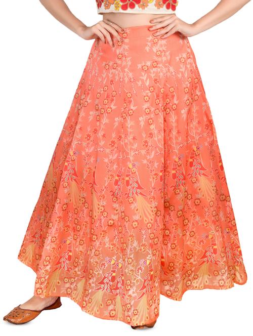 orange silk blend skirt - 16795392 - Very Small Image - 1