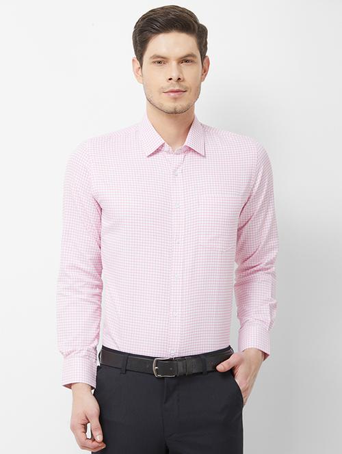 pink checkered formal shirt - 16795505 - Very Small Image - 1