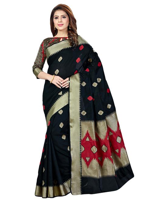 ethnic motif banarasi saree with blouse - 16795910 - Very Small Image - 1