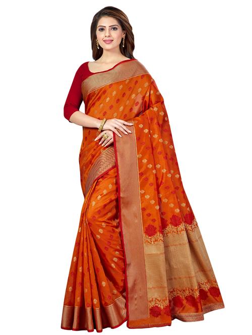ethnic motif banarasi saree with blouse - 16795916 - Very Small Image - 1