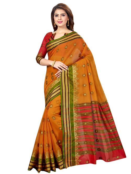 bordered chanderi saree with blouse - 16795945 - Very Small Image - 1