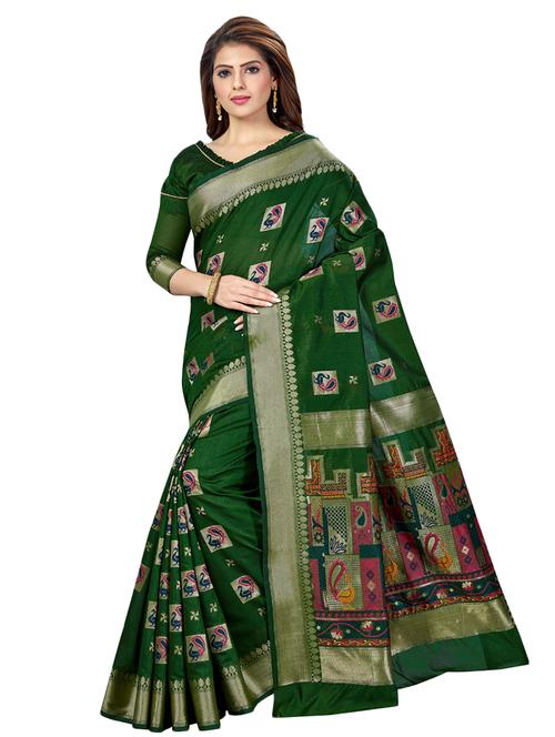 self design baluchari saree with blouse - 16795971 - Very Small Image - 1