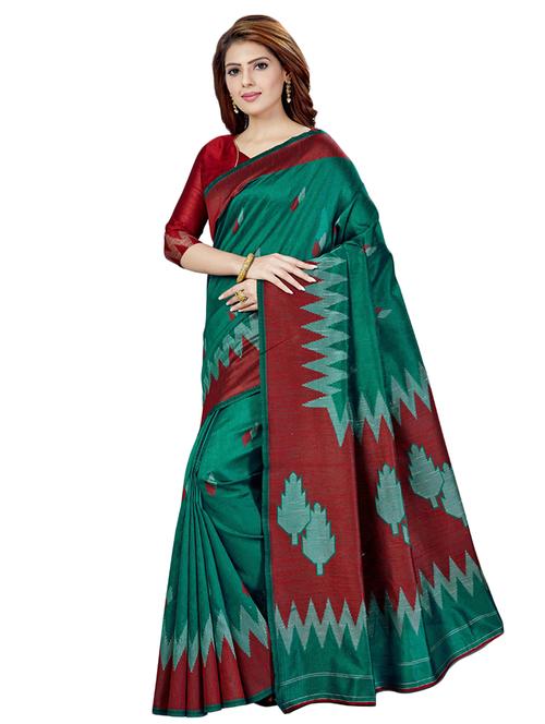 self design banarasi saree with blouse - 16795975 - Very Small Image - 1