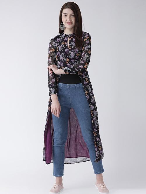 keyhole neck floral tunic - 16796209 - Very Small Image - 1