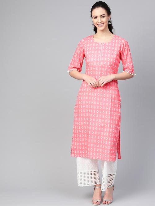 ikat print straight kurta - 16797402 - Very Small Image - 1