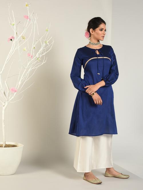 solid a-line kurta - 16797516 - Very Small Image - 1