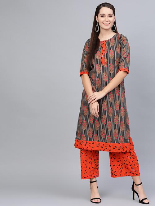 floral kurta palazzo set - 16797659 - Very Small Image - 1