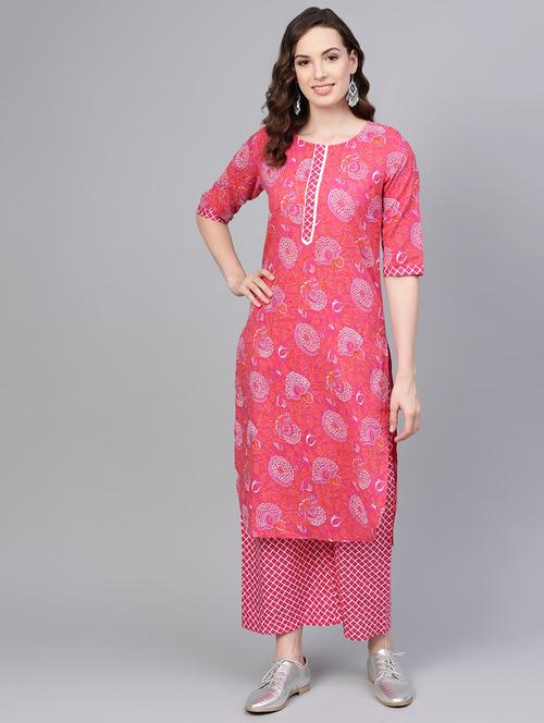 floral kurta palazzo set - 16797660 - Very Small Image - 1