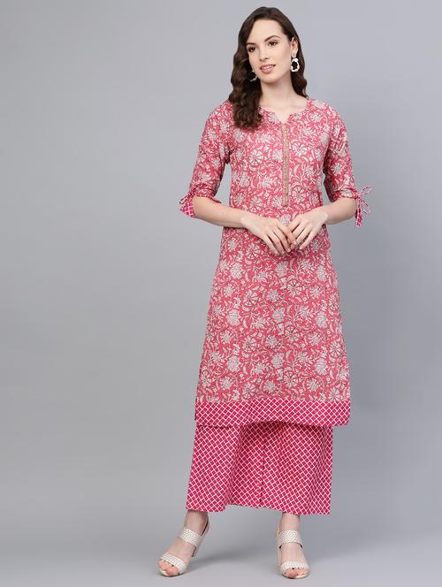 floral kurta palazzo set - 16797665 - Very Small Image - 1