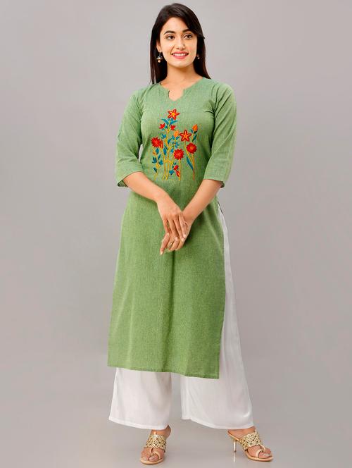 embroidered kurta palazzo set - 16797711 - Very Small Image - 1