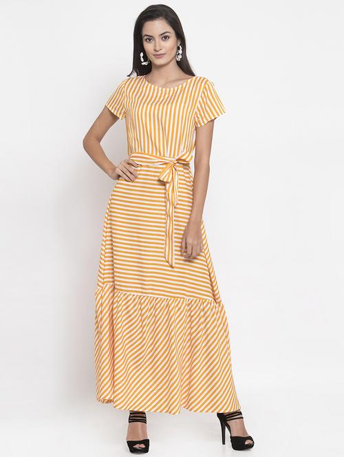 tie front striped flared maxi dress - 16798375 - Very Small Image - 1