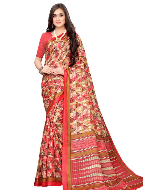 geometrical printed saree with blouse - 16798818 - Very Small Image - 1