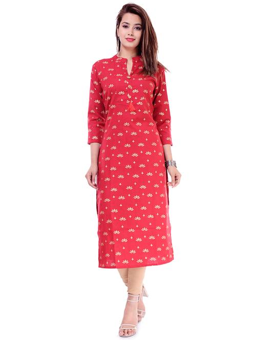 gold print straight kurta - 16798839 - Very Small Image - 1