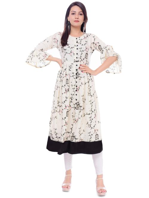 conversational flared kurta - 16798842 - Very Small Image - 1
