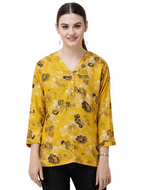 v-neck floral top - 16798847 - Very Small Image - 1
