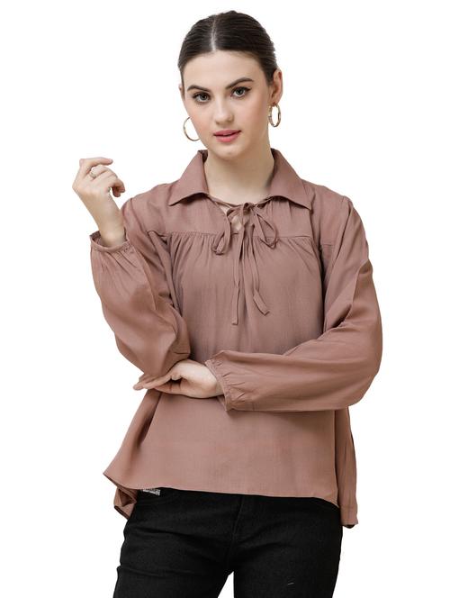 tie up neck gathered top - 16798853 - Very Small Image - 1