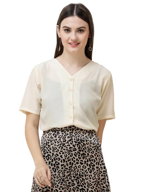 v-neck short sleeved top - 16798893 - Very Small Image - 1