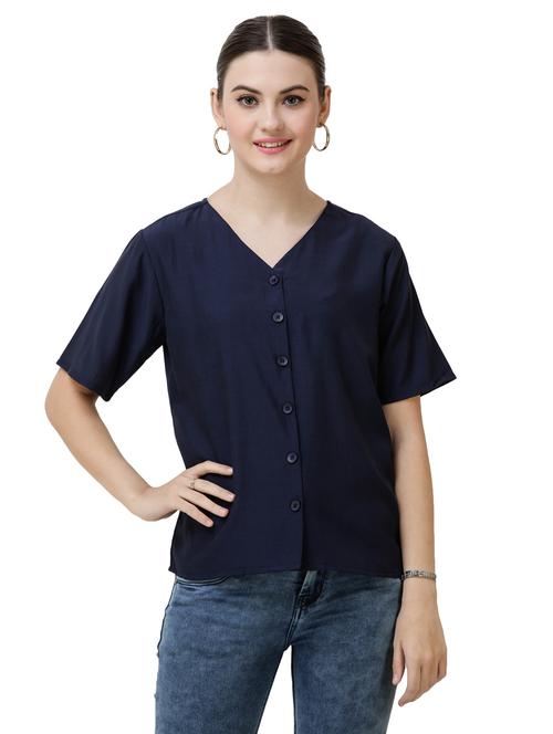 v-neck short sleeved top - 16798896 - Very Small Image - 1