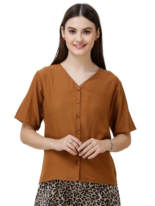 v-neck short sleeved top - 16798898 - Very Small Image - 1